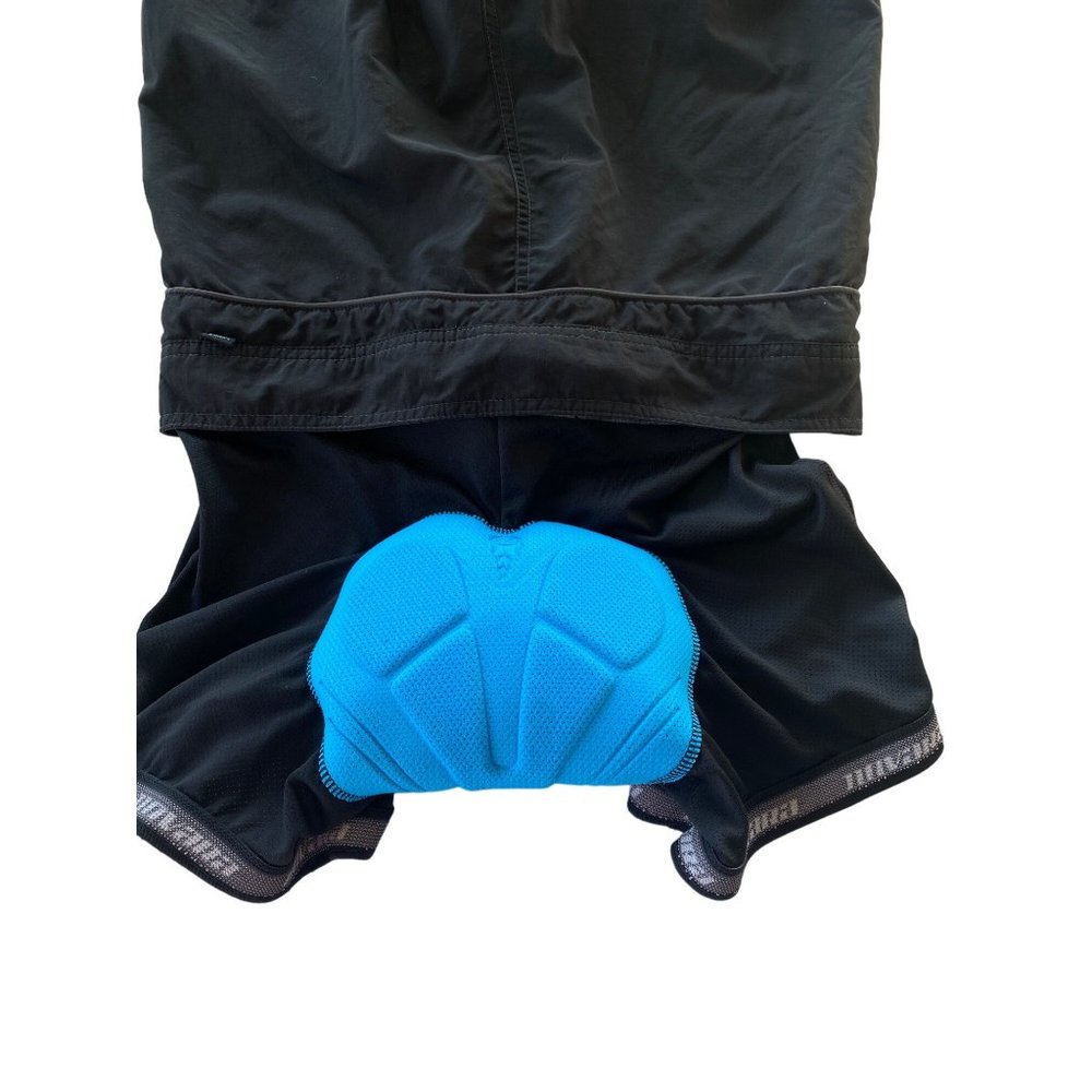 Novara Cycling Shorts w/ Full Seat Inner Padded Liner Embroidered M Black - Picture 10 of 12